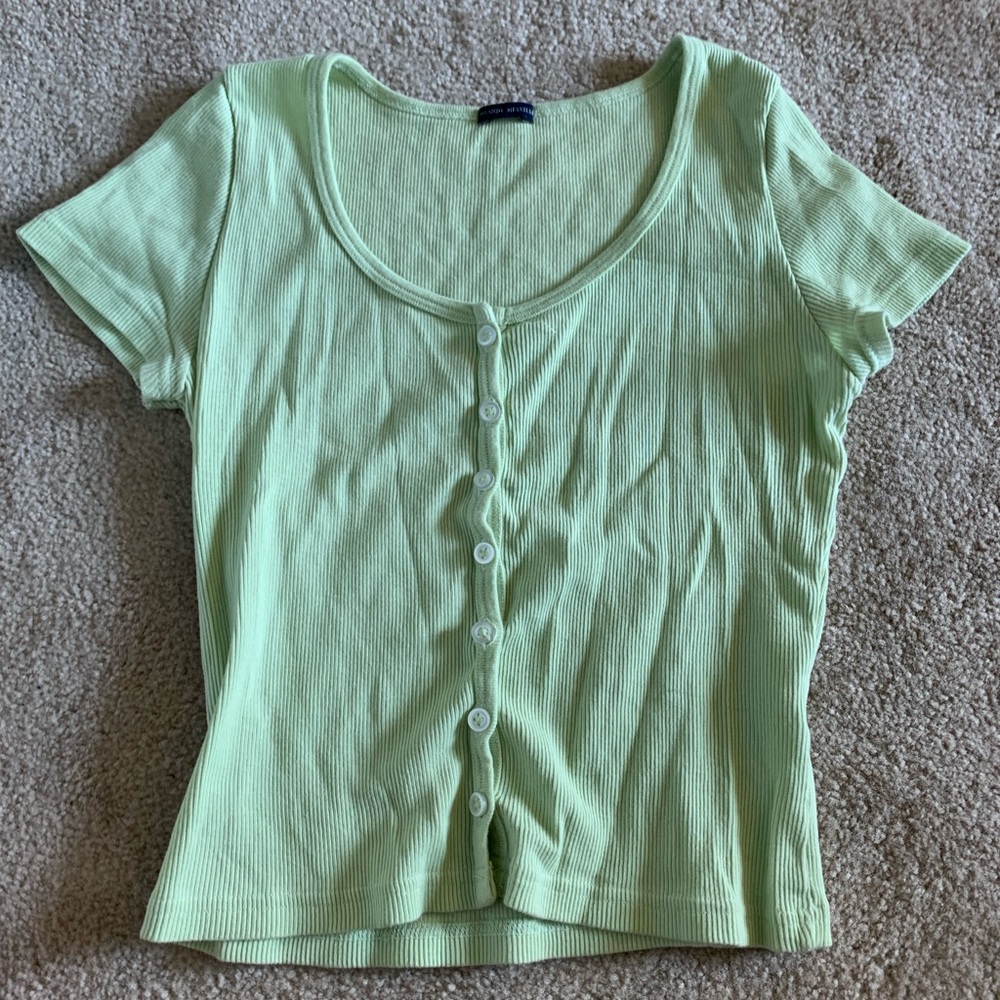 Brandy Melville green button up shirt